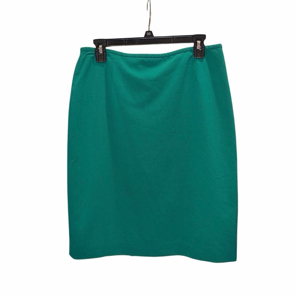 Women’s Size 8 Emerald Green Pencil Skirt Lined Back Slit Career Workwear